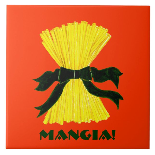 Mangia Italiana Ceramic Tile Trivet (Front)