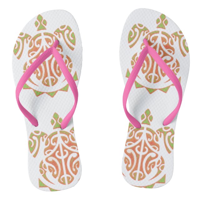 Mango and Lime Polynesian Turtle Jandals (Footbed)
