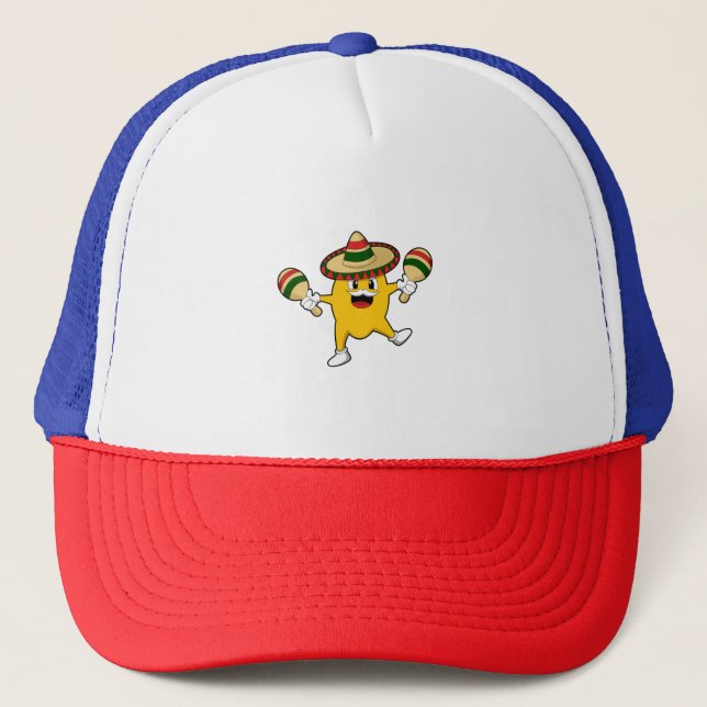 Mango as Musician with Maraca Trucker Hat (Front)