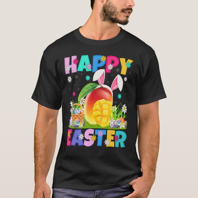 Mango Fruit   Happy Easter Bunny Mango Easter Sund T-Shirt (Front)