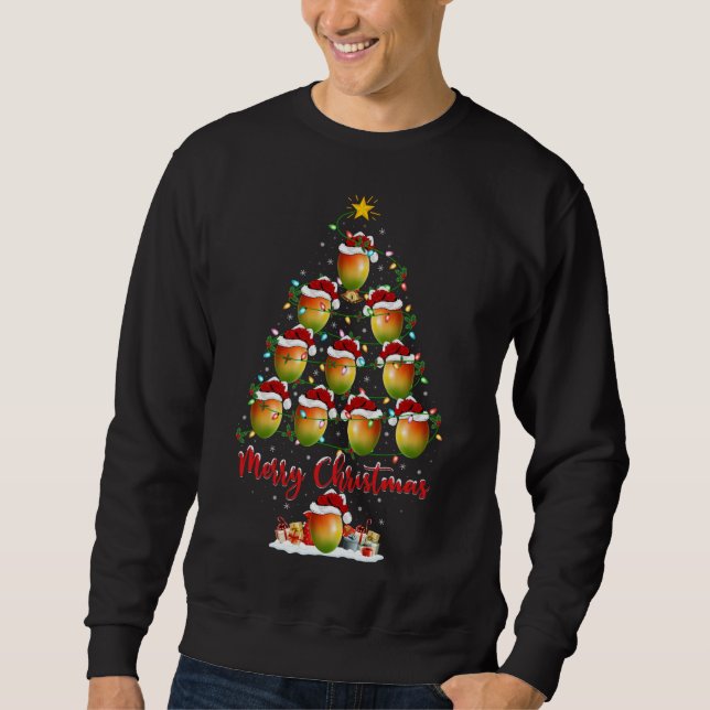Mango Fruit Lover Xmas Matching Santa Mango Christ Sweatshirt (Front)