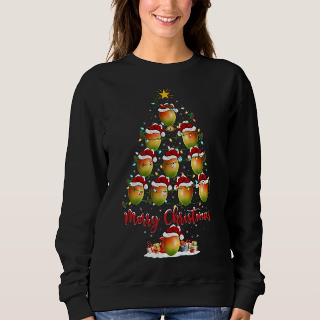 Mango Fruit Lover Xmas Matching Santa Mango Christ Sweatshirt (Front)