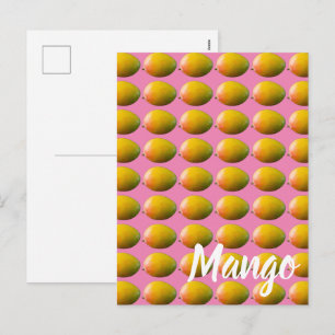 Mango Fruit Pattern for Vegetarian and Vegan Holiday Postcard