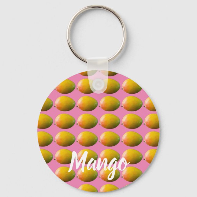 Mango Fruit Pattern for Vegetarian and Vegan Key Ring (Front)