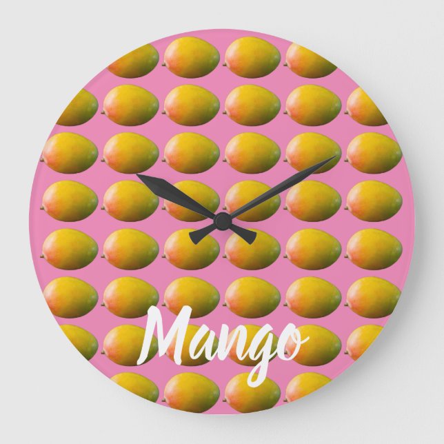 Mango Fruit Pattern for Vegetarian and Vegan Large Clock (Front)