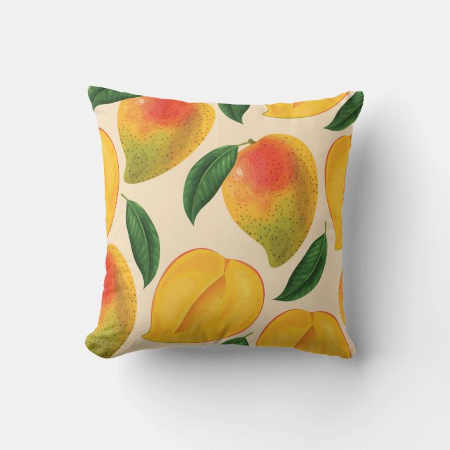 Mango Fruit Seamless Pattern Cushion (Front)