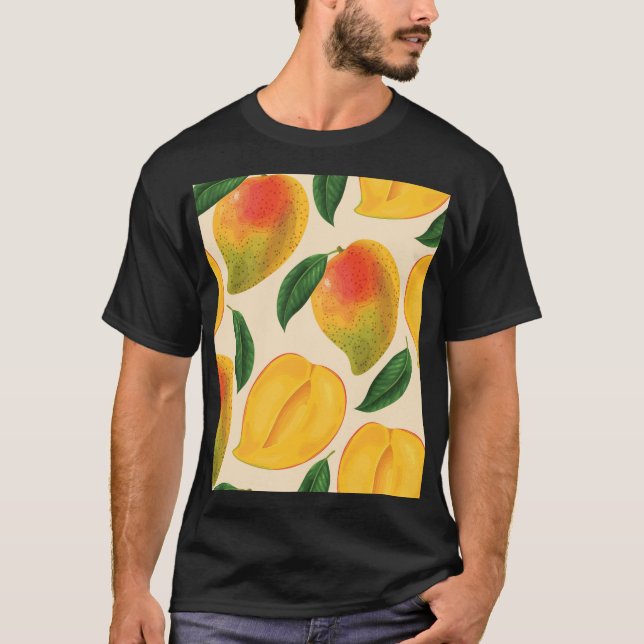 Mango Fruit Seamless Pattern T-Shirt (Front)