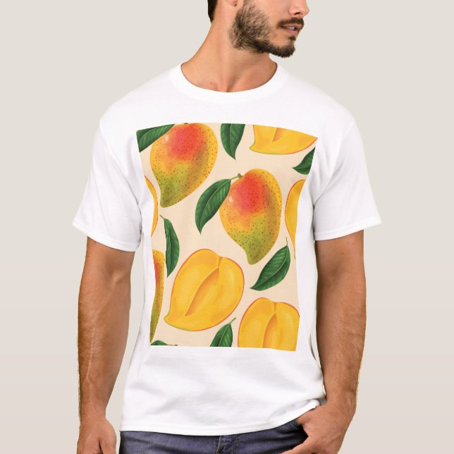 Mango Fruit Seamless Pattern T-Shirt (Front)