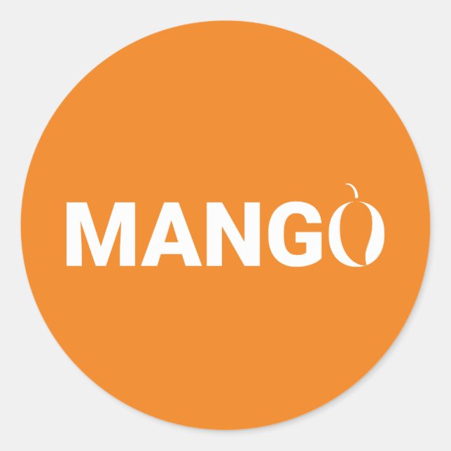 Mango fruit text   classic round sticker (Front)