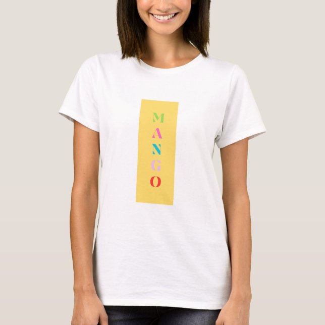 "Mango" Fun Graphic T-Shirt – Bold Yellow (Front)