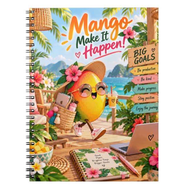 Mango Make It Happen Motivational Notebook (Front)