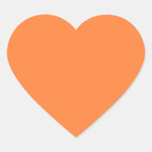 Mango Orange Colour Background ready to customise Heart Sticker