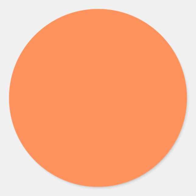 Mango Orange Solid Colour | Classic | Elegant Round Sticker (Front)