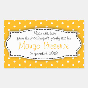 Mango preserve jam orange food label sticker