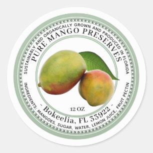 Mango Preserves Jelly Label Organic Sustainable