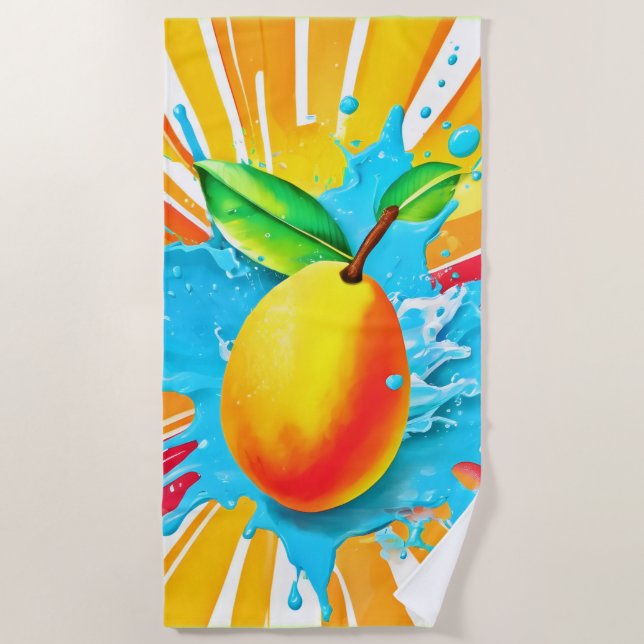 Mango Splash Delight Beach Towel (Front)