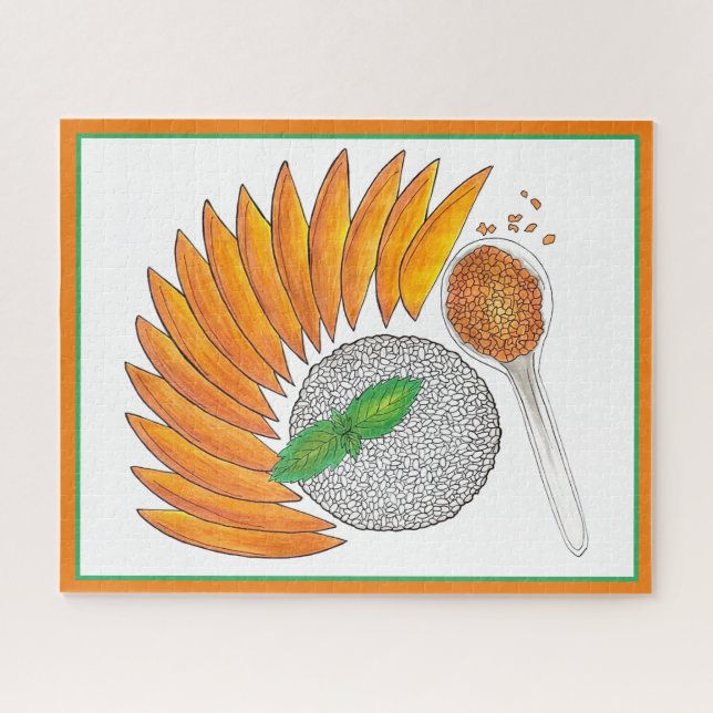 Mango Sticky Rice Dessert Thai Food Cuisine Jigsaw Puzzle (Horizontal)