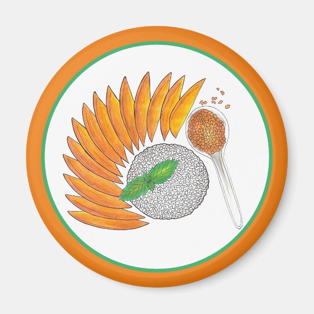 Mango Sticky Rice Dessert Thai Food Cuisine Magnet (Front)