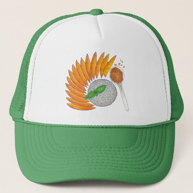 Mango Sticky Rice Dessert Thai Food Cuisine Trucker Hat (Front)