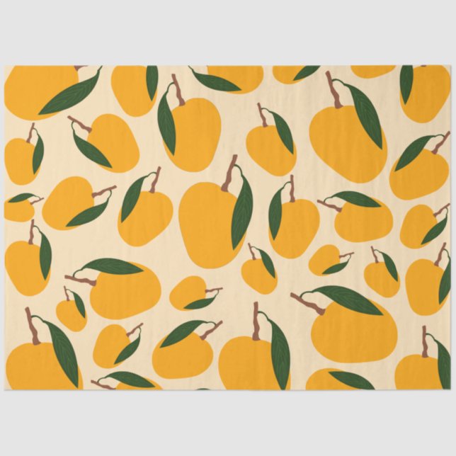Mango Summer Fruit Pattern Tissue Paper (Front)