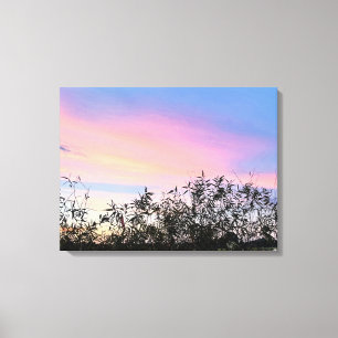 Mango Sunset Sky Blue Pink Canvas Art Set