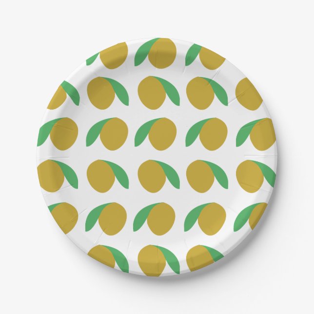 Mango Tropical Fruit Summer Party Paper Plate (Front)