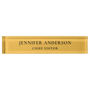 Mango Yellow Professional Modern Plain Minimalist Nameplate