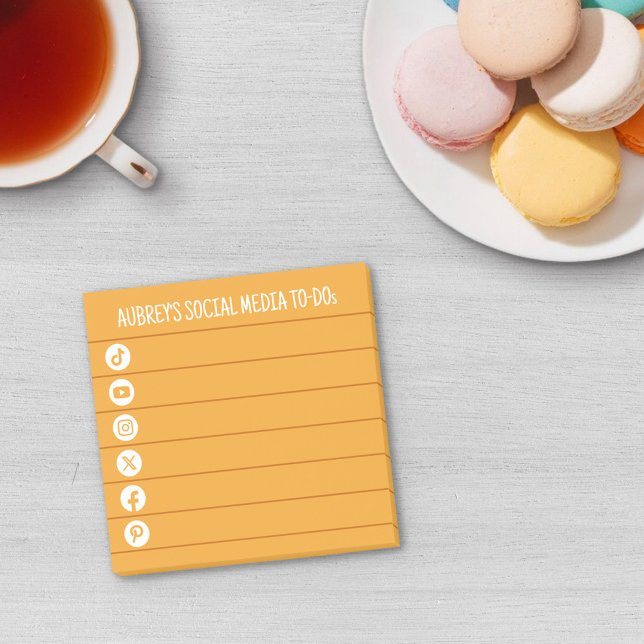 Mango Yellow & White Social Media To Do List Post-it Notes (Creator Uploaded)
