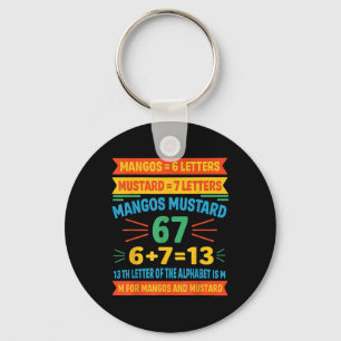 Mangos Mustard 67 Tee Funny Alphabet Code M Meme F Key Ring