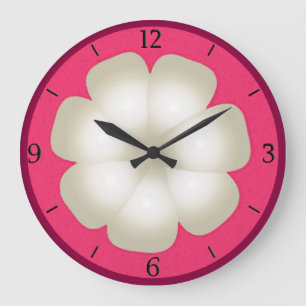 Mangosteen Stylised Exotic Fruit Slice Large Clock