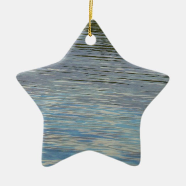 Mangrove Lagoon Water Caribbean Blue Ceramic Tree Decoration (Front)