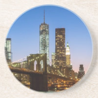 Manhattan and Brooklyn Bridge at dusk