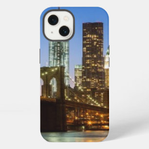 Manhattan and Brooklyn Bridge at dusk iPhone 13 Case