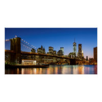 Manhattan and Brooklyn Bridge at dusk