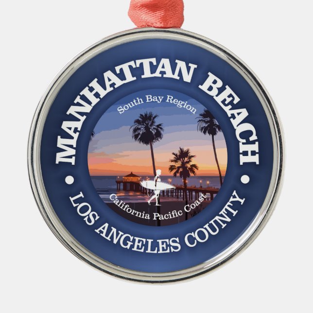 Manhattan Beach (C) Metal Tree Decoration (Front)