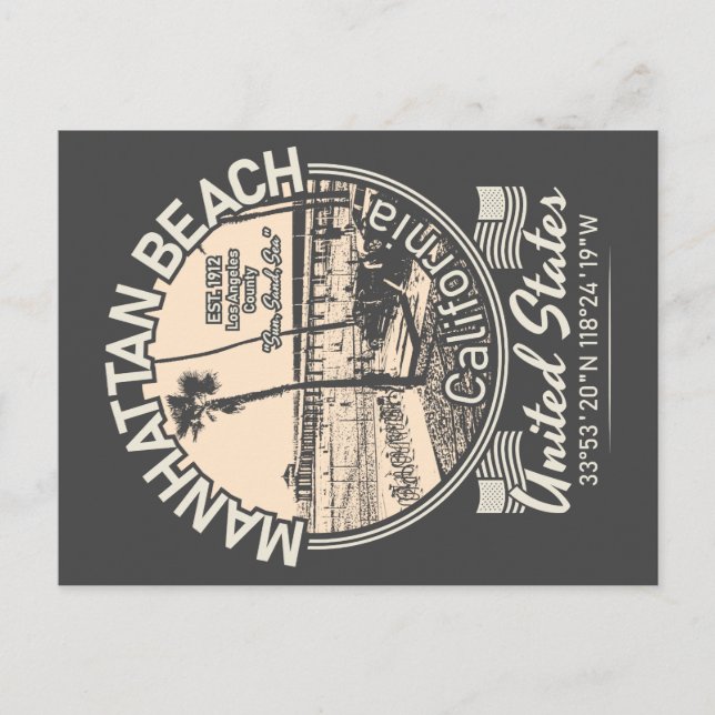 MANHATTAN BEACH CITY - LOS ANGELES CALIFORNIA POSTCARD (Front)