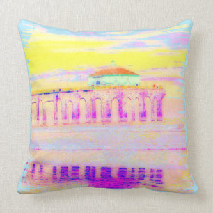 Manhattan Beach Pier California in Pastels Cushion