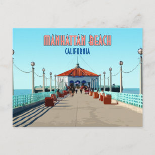 Manhattan Beach Pier Los Angeles California Postcard