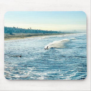 Manhattan Beach Pier Morning Surf - Zen Mouse Pad