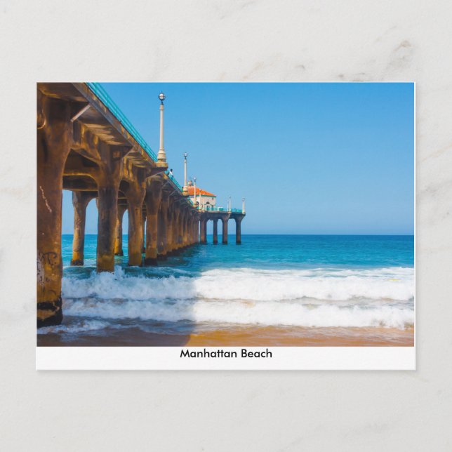 Manhattan Beach Pier Postcard (Front)