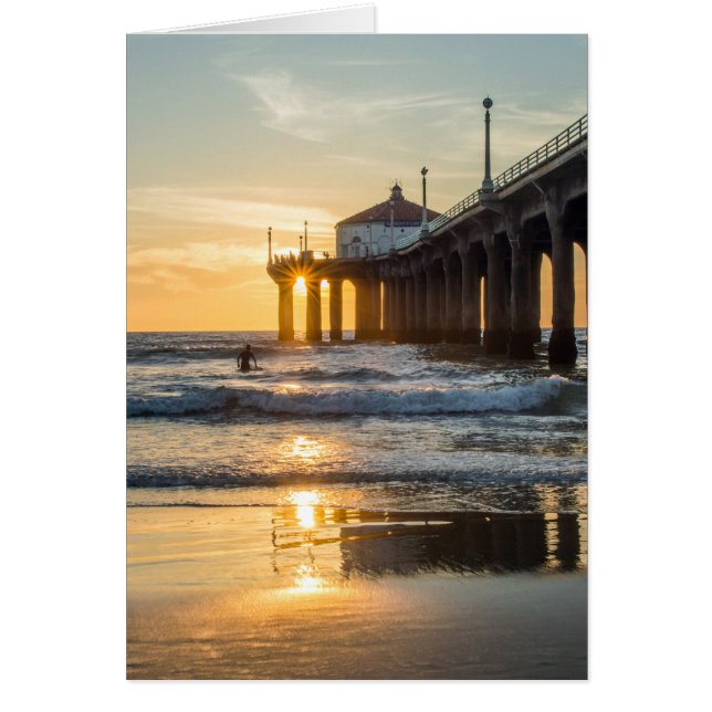 Manhattan Beach Pier Sunset With Surfer (Front)