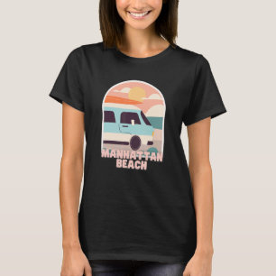 Manhattan Beach Retro Pastel Colours Sun & Surfing T-Shirt