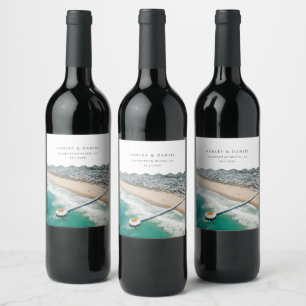 Manhattan Beach Wedding Wine Label