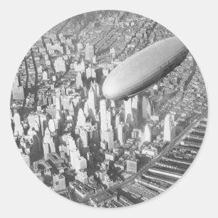 Manhattan Blimp Classic Round Sticker