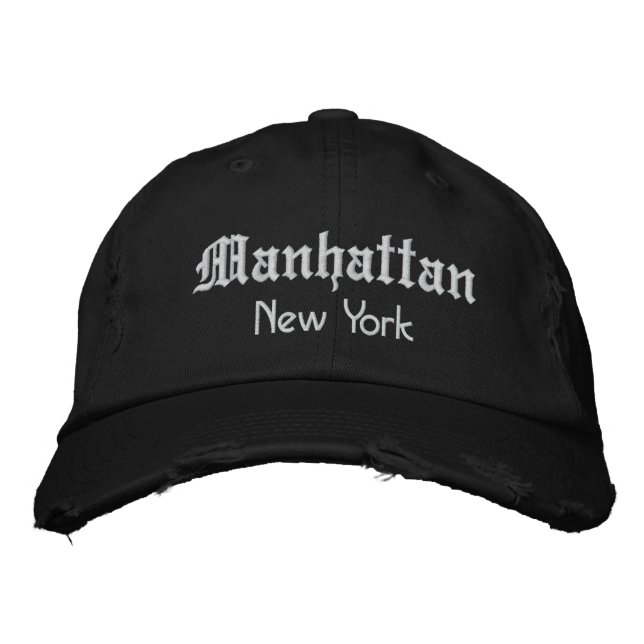 manhattan bold embroidered hat (Front)