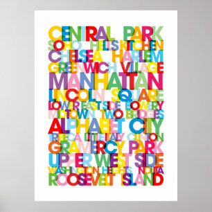 Manhattan Boroughs Bus Blind Poster