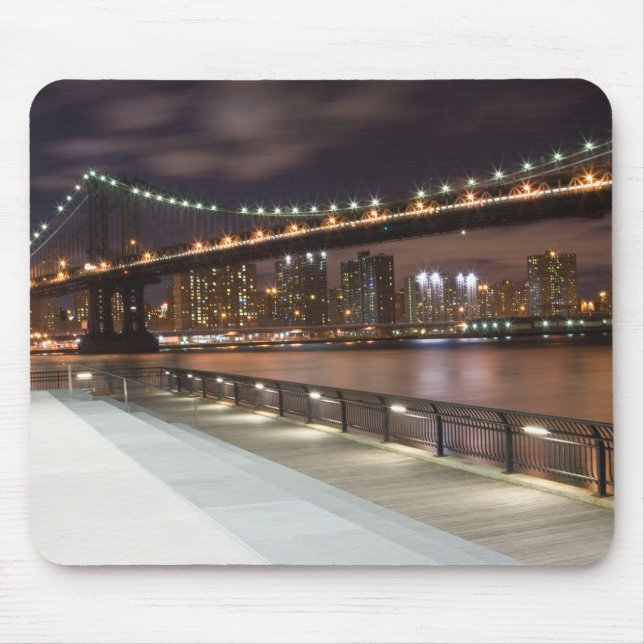 Manhattan Bridge and NYC Skyline Mouse Pad (Front)