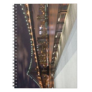Manhattan Bridge and NYC Skyline Spiral Notebook