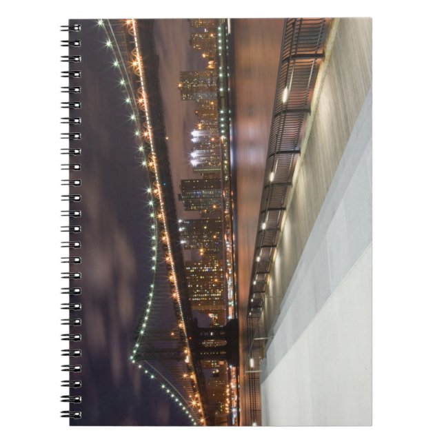 Manhattan Bridge and NYC Skyline Spiral Notebook (Front)