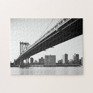 Manhattan Bridge and skyline, New York, US. Jigsaw Puzzle